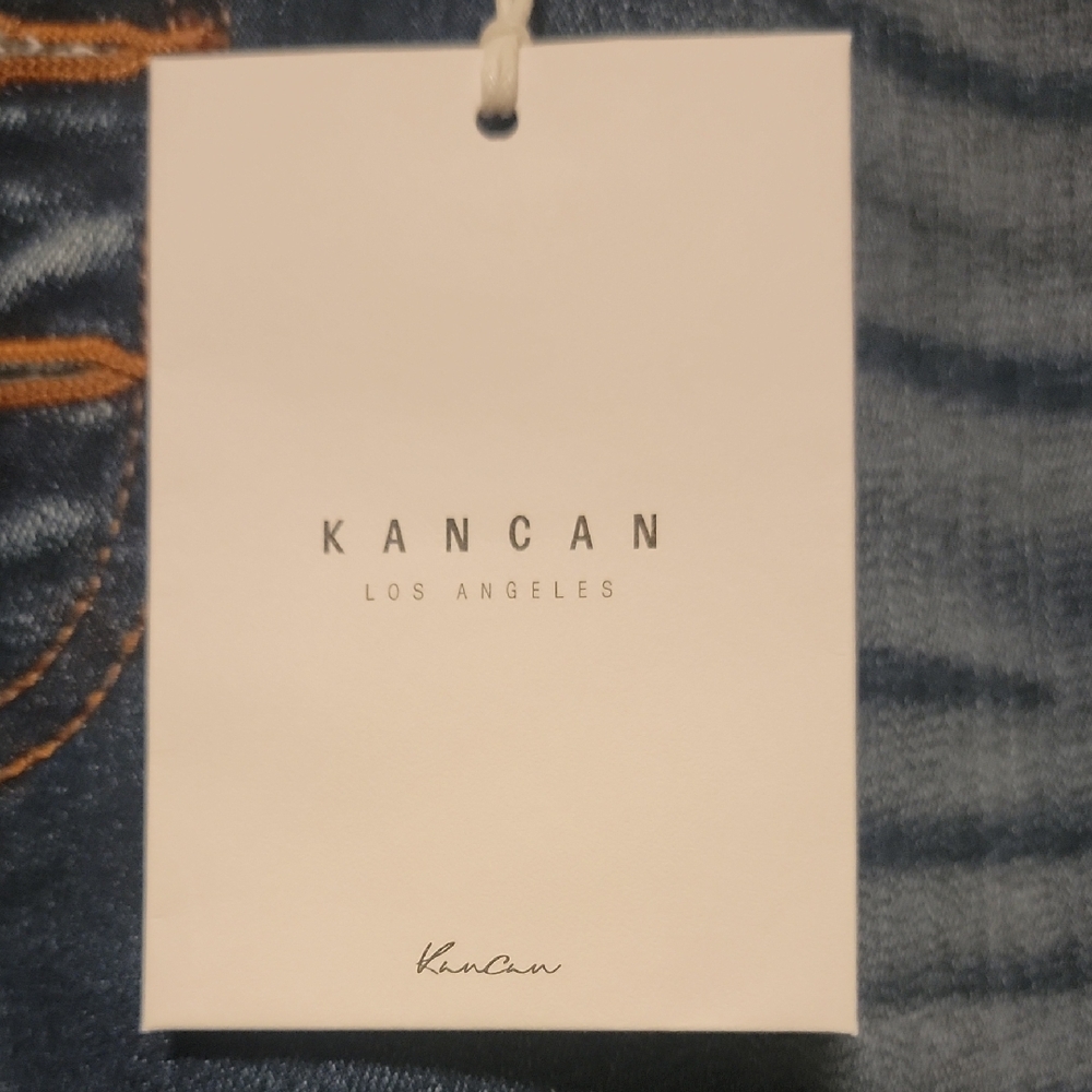 KanCan Distressed Cropped Jeans in Dark Blue - Picture 2 of 5